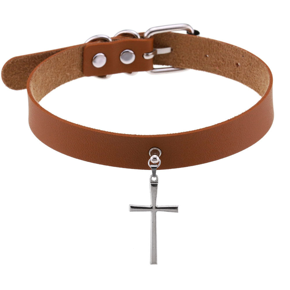 Hip Hop Punk Exquisite Cross Short Collar