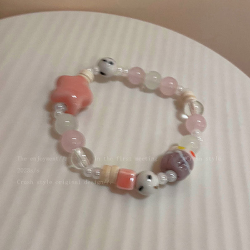 Women's Macaron Color Ceramic Beaded Niche Girlfriends Dopamine Bracelets