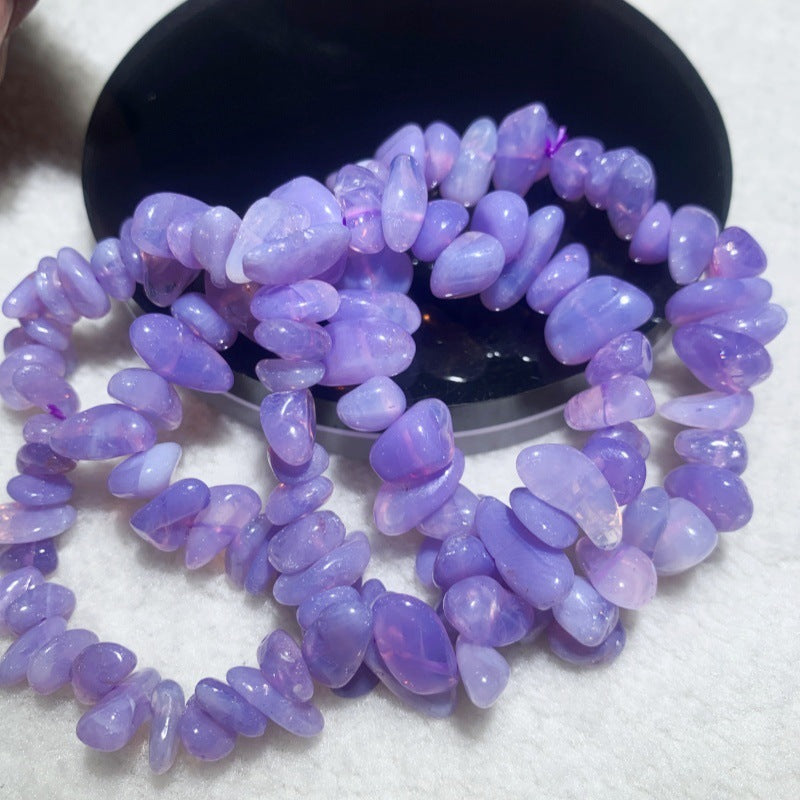 High Quality Natural Purple Jade Crystal Amethyst Sweet Potato Matching Bracelets