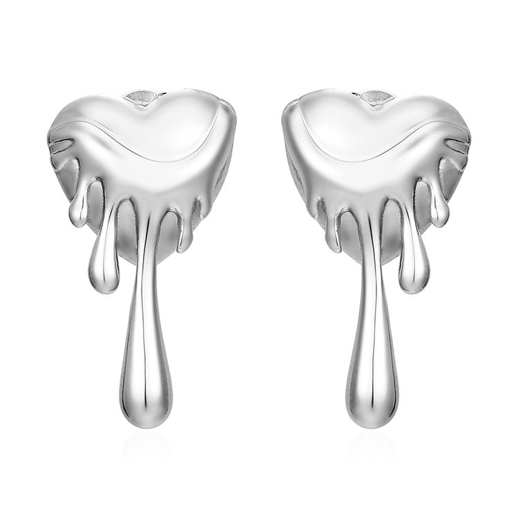 Gold-plated Stainless Steel Love Melting Female Earrings