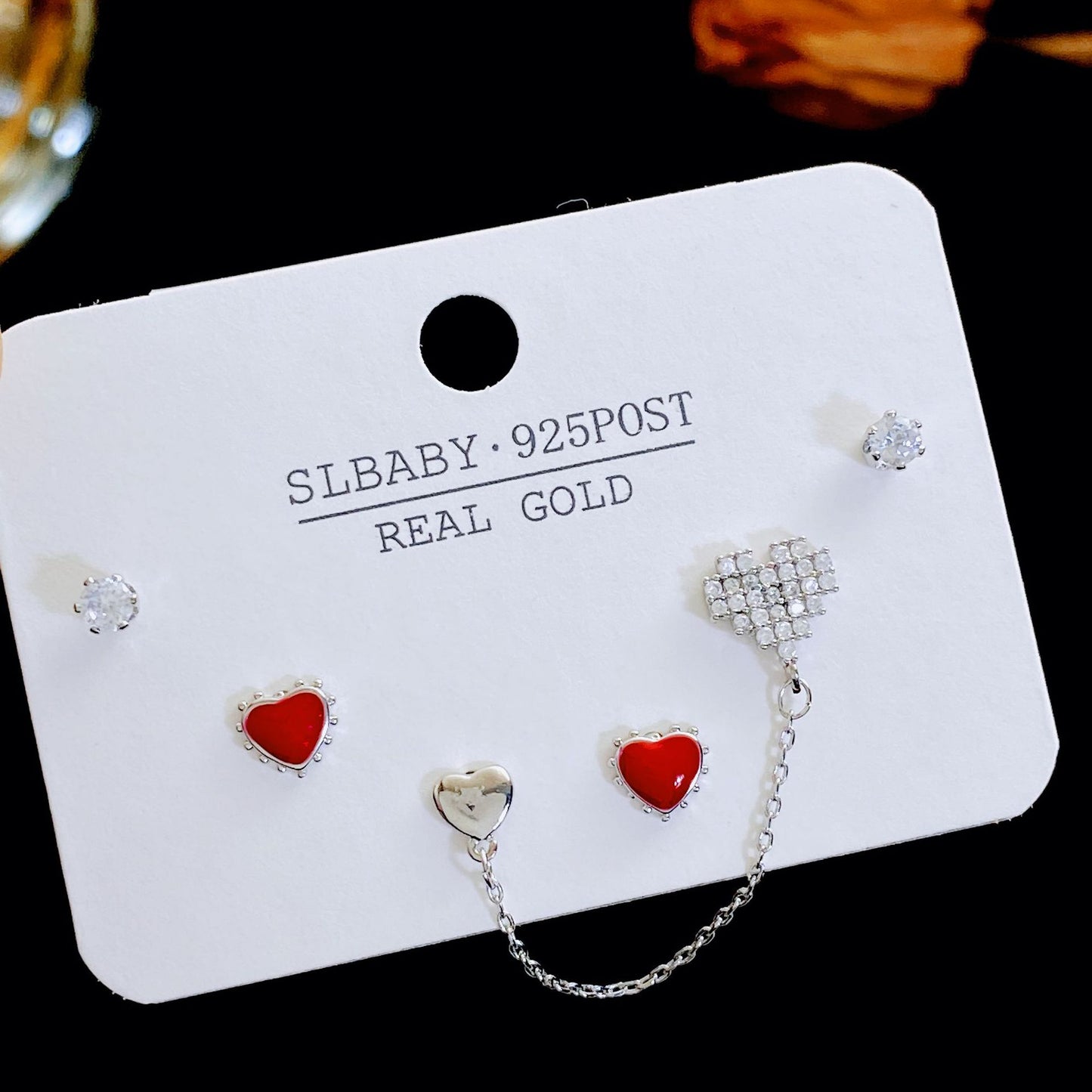 Micro Inlaid Zircon Pearl Commuter Three Pairs Earrings