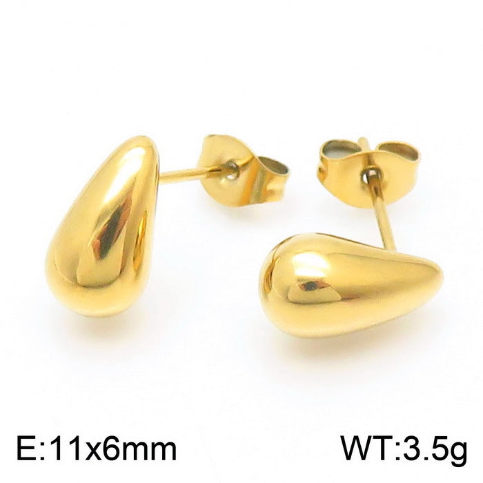 Design Chubby Water Drop Fashion Stainless Earrings