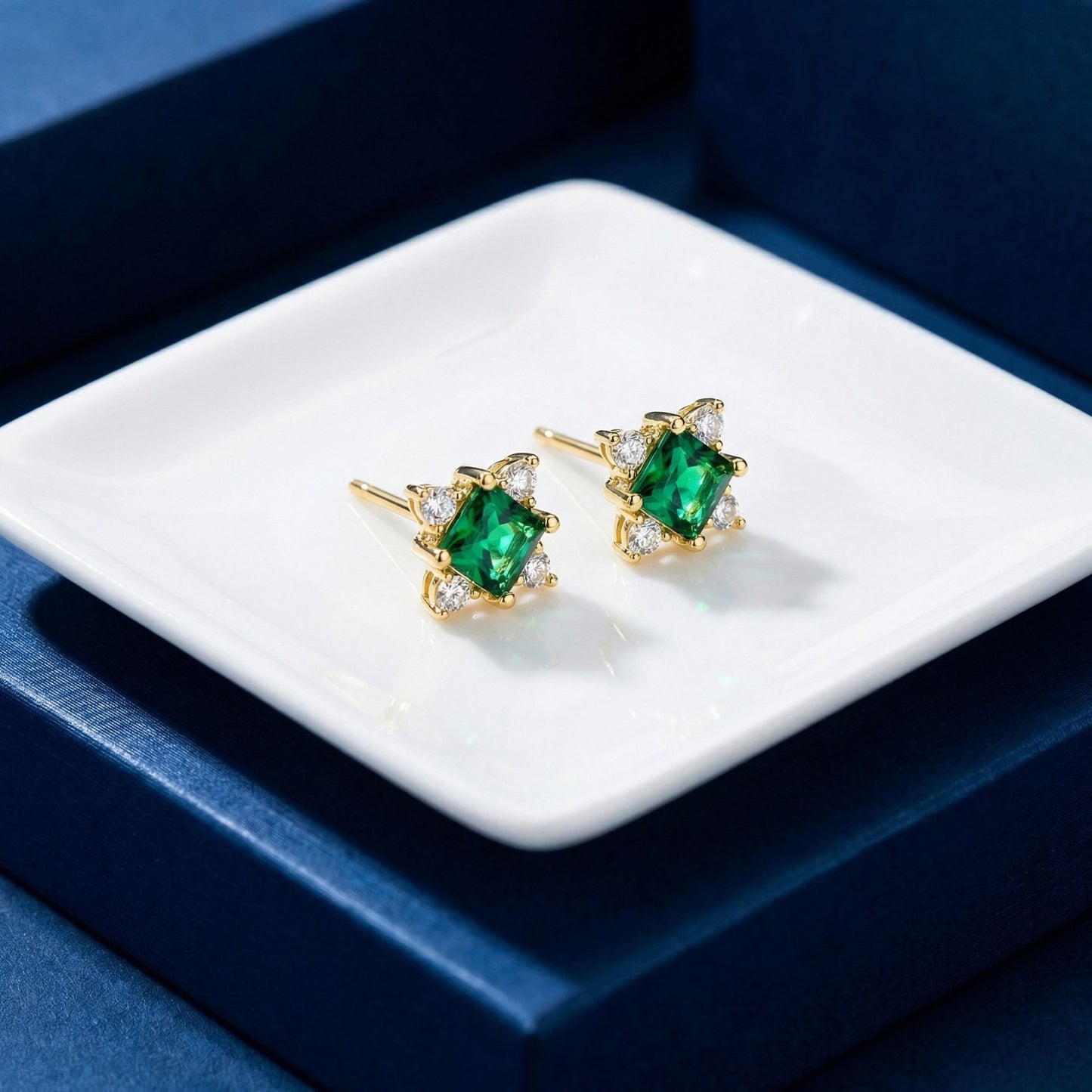 Emerald Zircon Affordable Luxury Fashion Ear Bone Chinese Stud Earrings