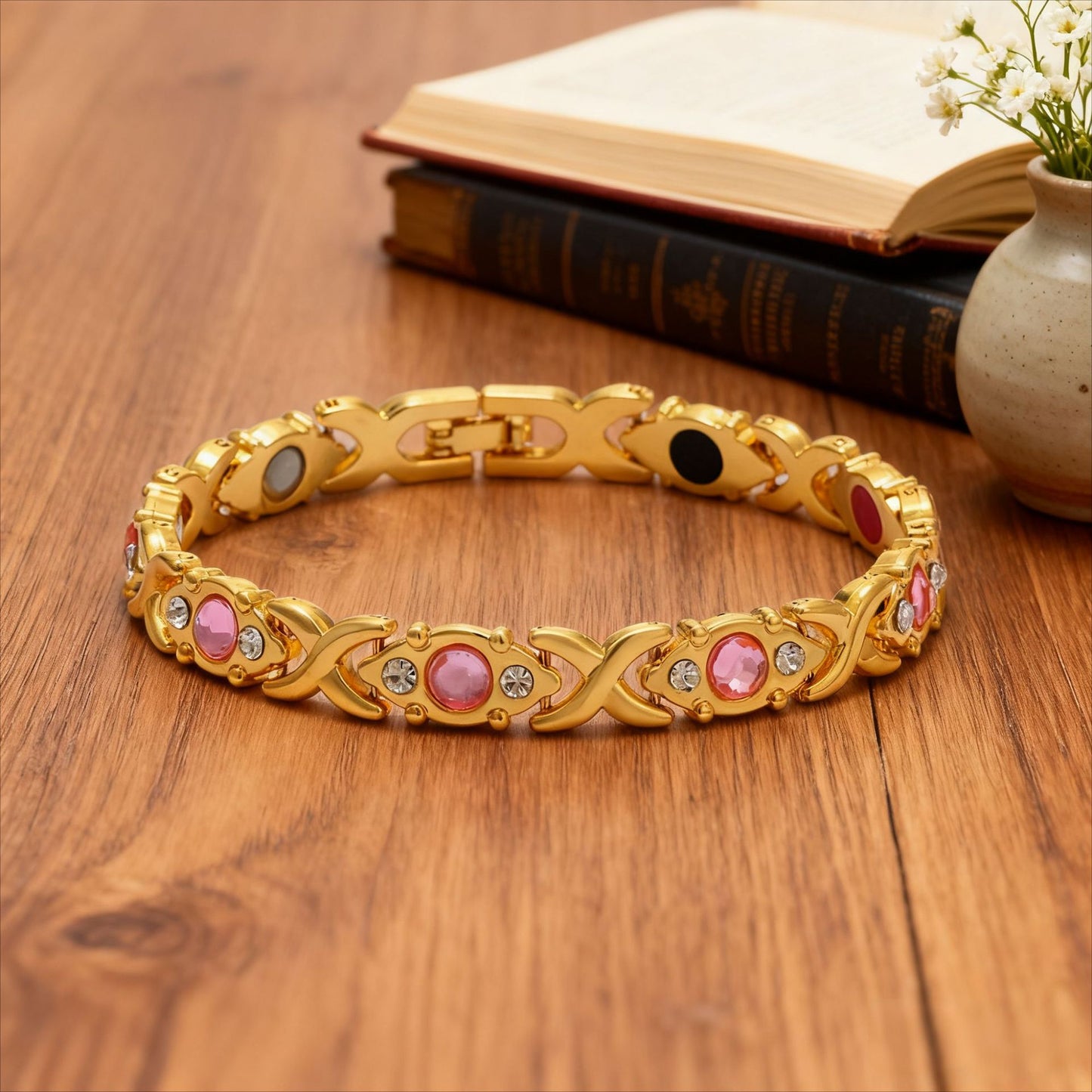 Women's Fashion Detachable Cross Magnet Diamond Magnetic Bracelet