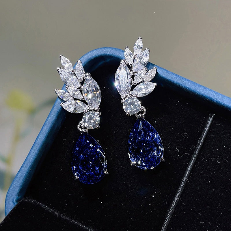 Trendy High-grade Water-drop Eardrops Plant Flowers Leaf-shaped Earrings