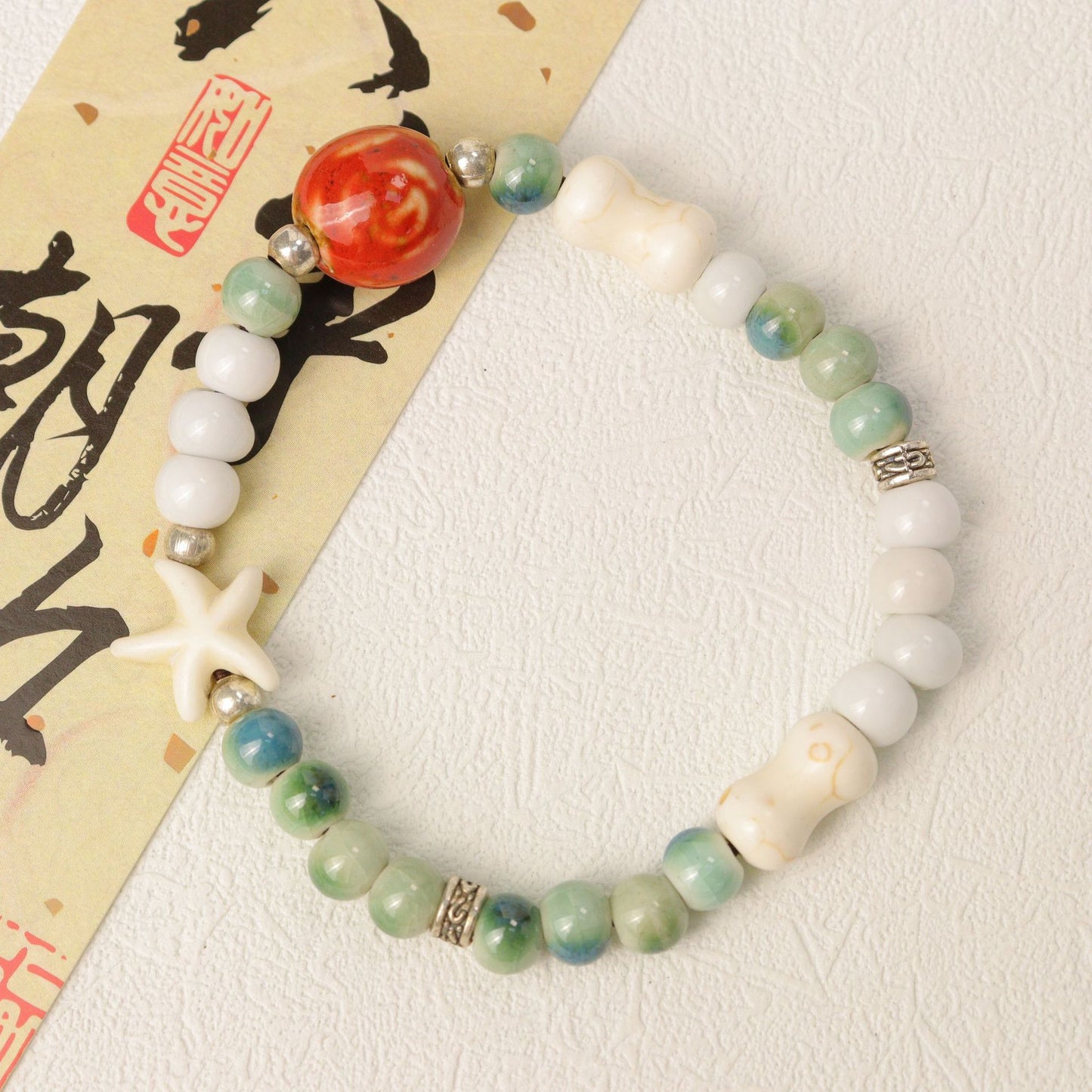 Women's Chinese Style Ceramic High-grade Beaded Ethnic National Bracelets