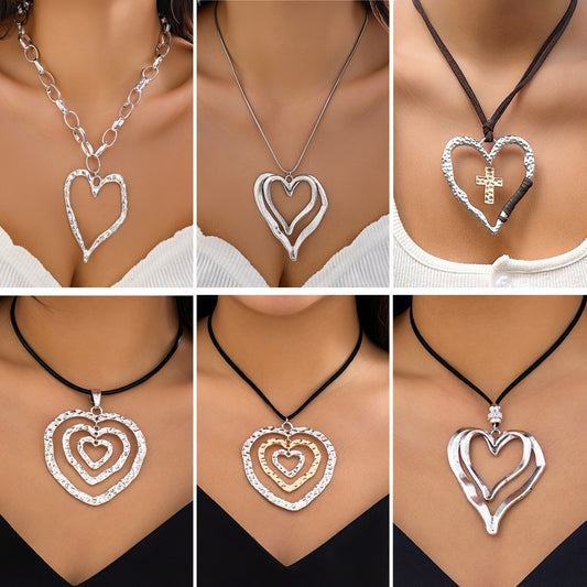 Women's Simple Adjustable Flannel Wax Line Exaggerated Sweet Cool Big Love Collar