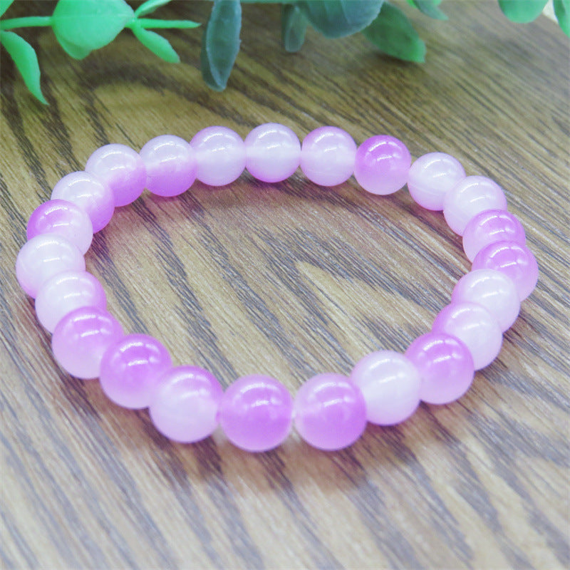 Transparent Pink White Jade Pliable Temperament Bracelets