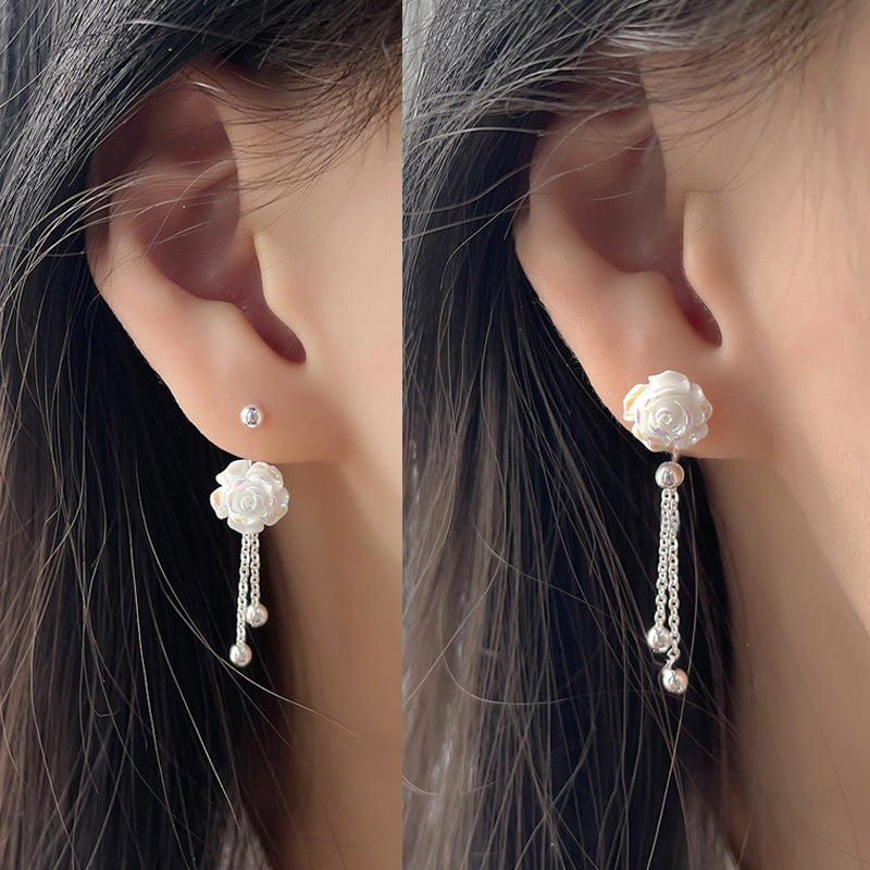 Tightening Buckle Tassel Lotus National Fashion Super Fairy Elegant Earrings