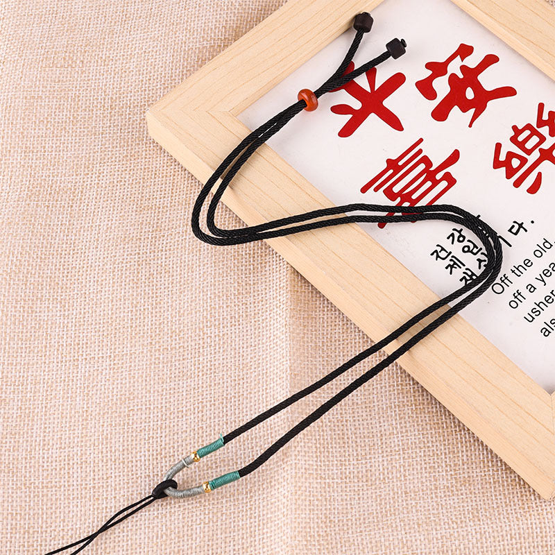 Women's & Men's Corn Rope Winding Simple Adjustable Jade Bracelets