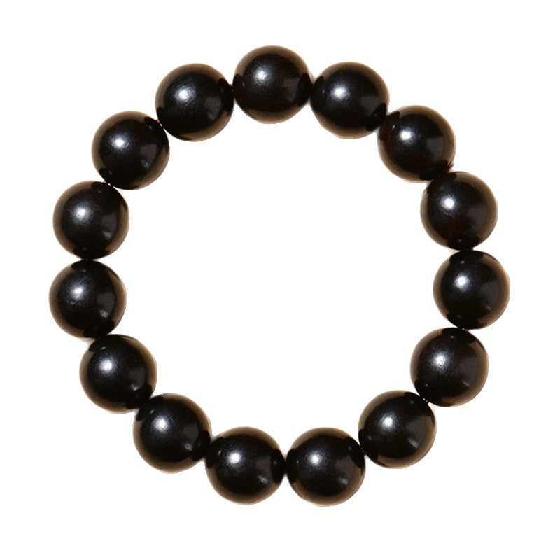 Women's & Men's Black Purple Sandalwood Rosary Small Hole Bracelet