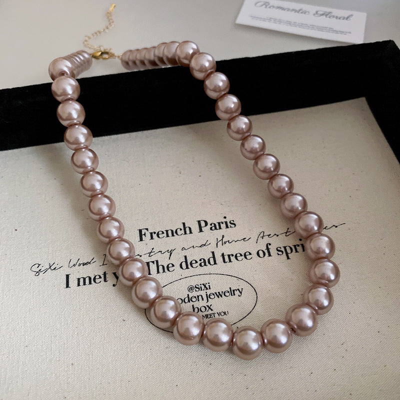 Women's Oversized Pearl Minimalist Design Clavicle Chain Necklaces