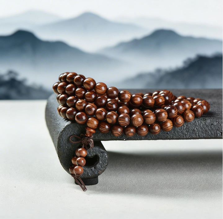 Women's & Men's Peach Wood Deep Wild Materials Peace Beads Body Bracelets
