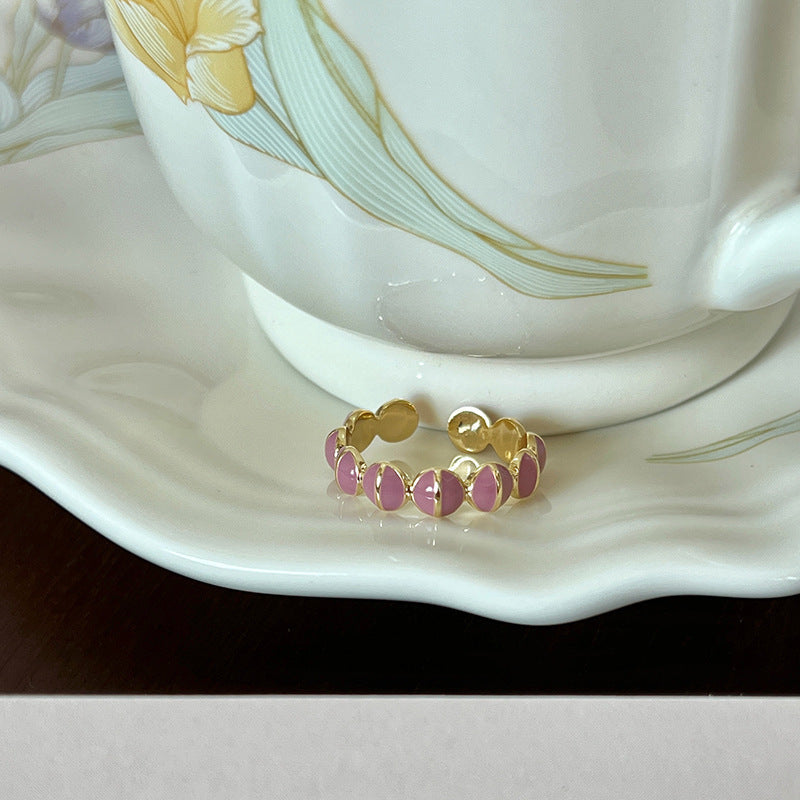 Glaze Enamel Butterfly Female Purple Special Interest Light Rings