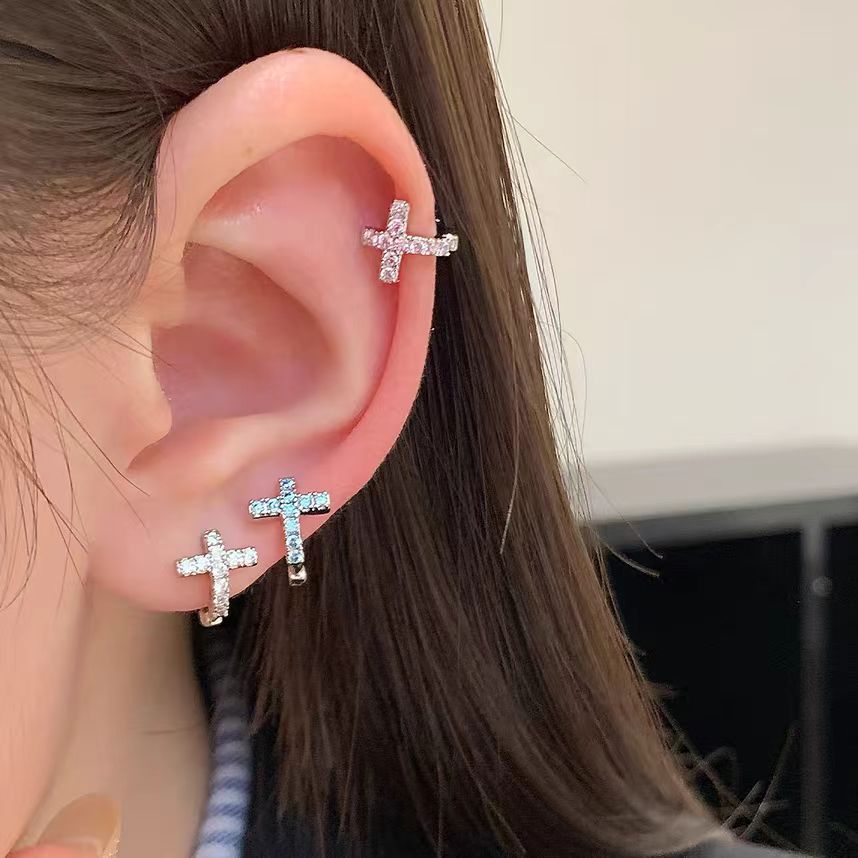 Women's Edge Ear Bone Sleeping No Need To Take Off Straight Stud Earrings
