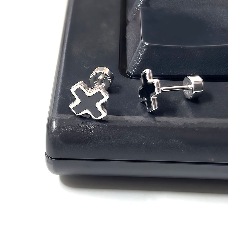 Titanium Steel Ear Simple Compact Four-leaf Clover Peach Heart Five-star Stud Earrings