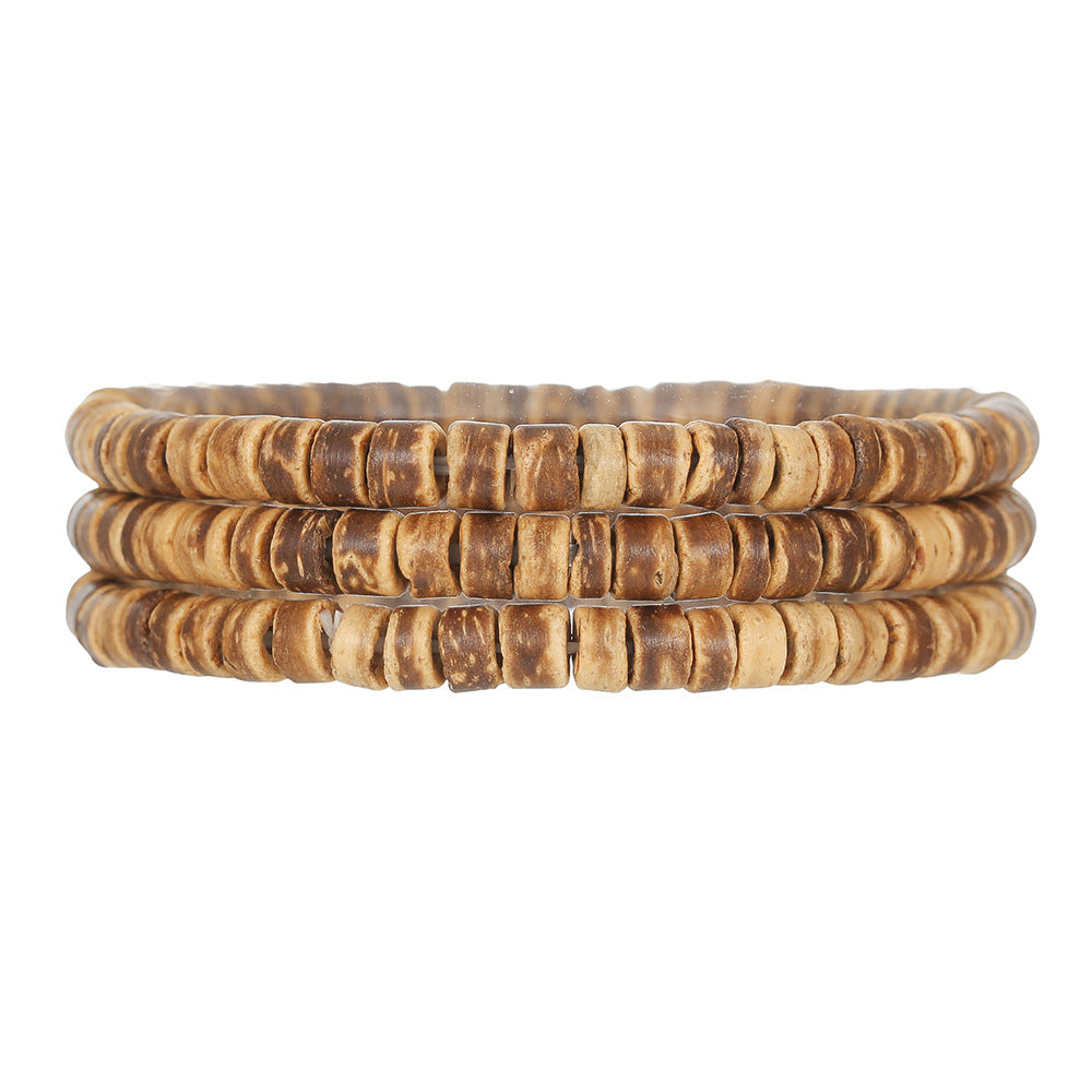 Men's Coconut Shell Hip Hop Punk Retro Bracelets