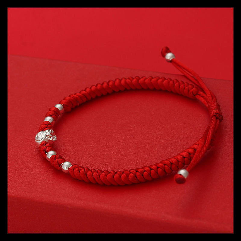 Female Hand-woven Zodiac Anniversary Year Red Carrying Strap Bracelet