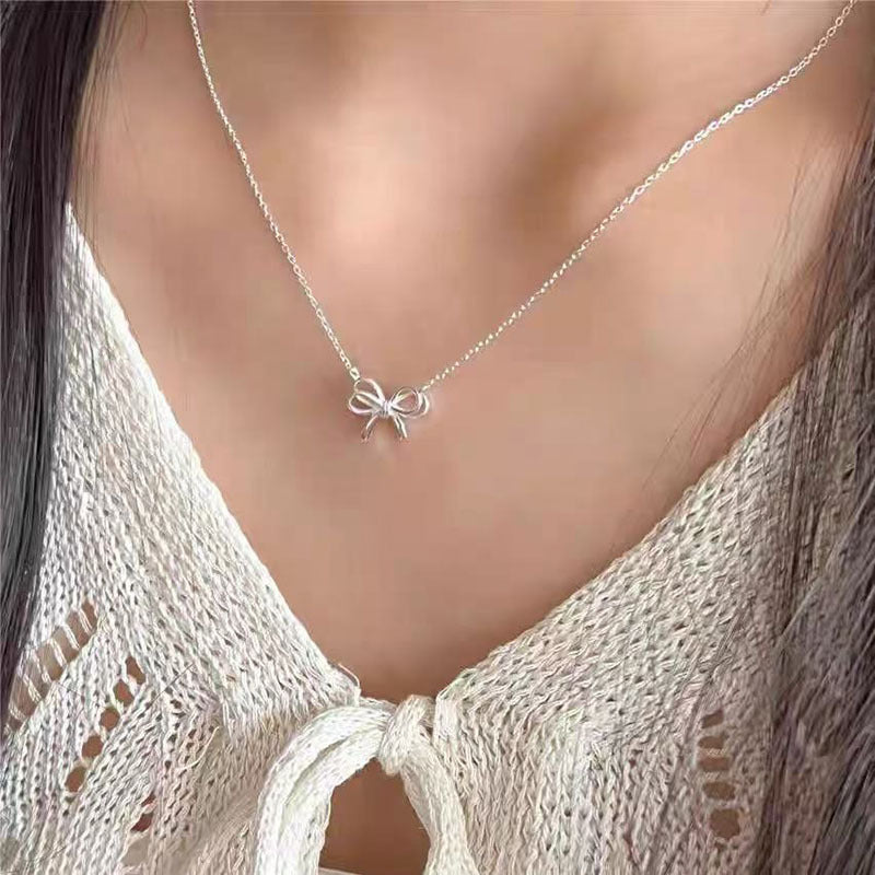 Sier Safety Lock Chinese Style White Necklace