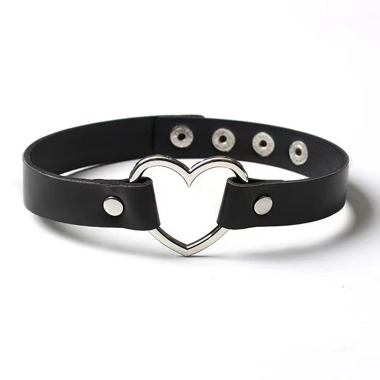 Love Female Neck Band Hand Holding Rope People With Chain Collar