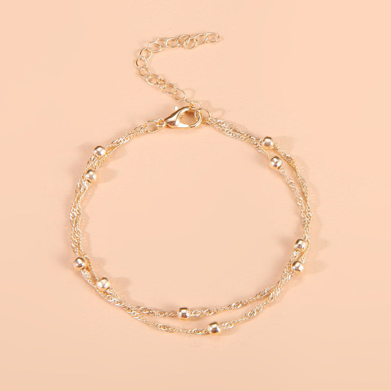 Simple Corrugated Bead Temperamental Cold Style Bracelet
