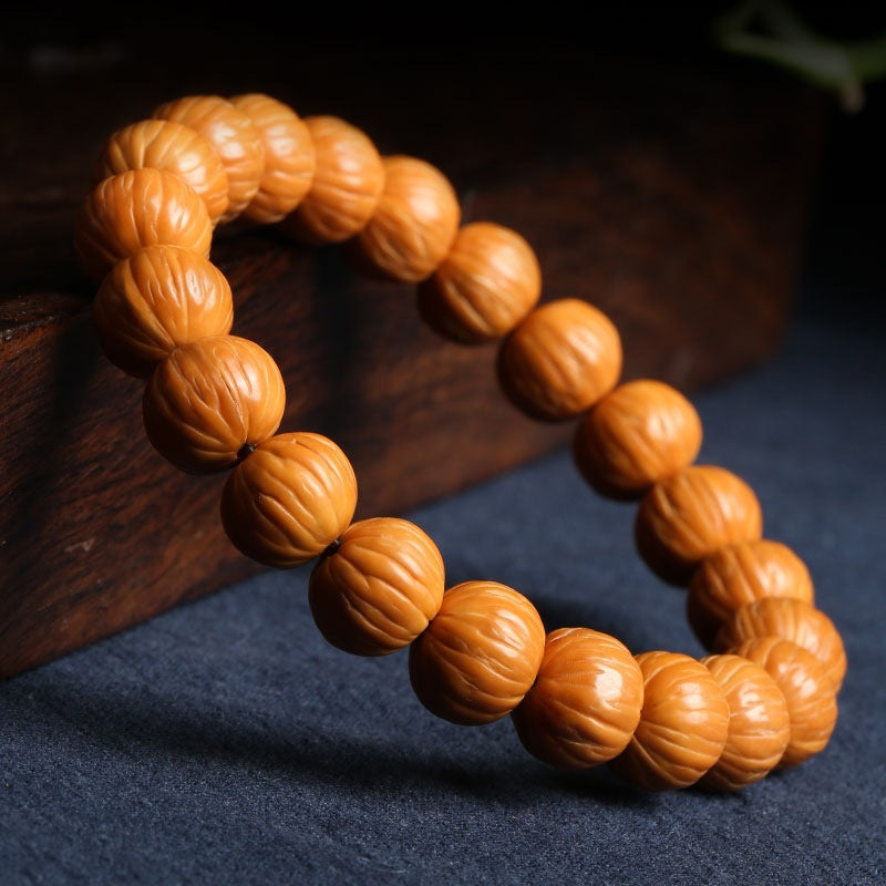 Women's & Men's Natural Primary Color Crafts Peach Pit Single Circle Hand Bracelet