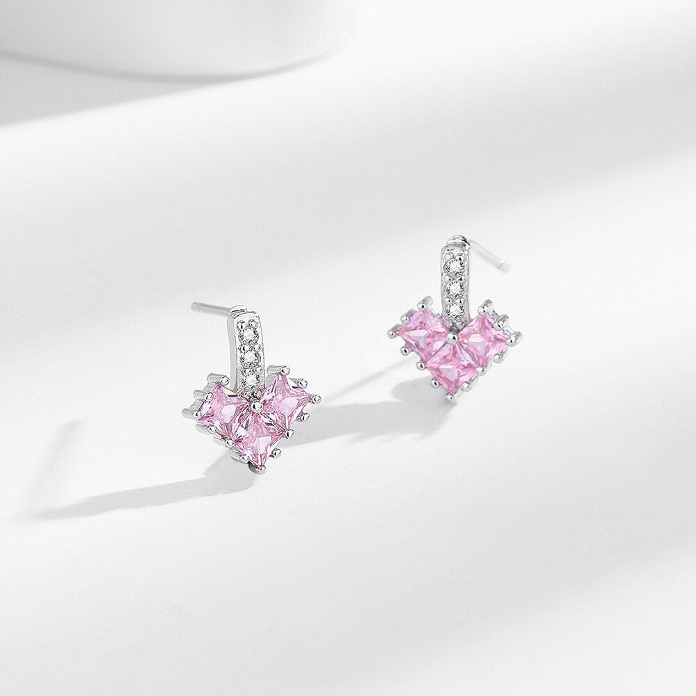 Chinese Style Light Luxury Pink Elegant Stud Earrings