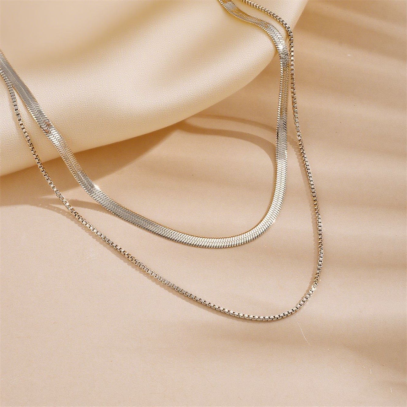 Titanium Female Like Flat Snake Hip Necklaces