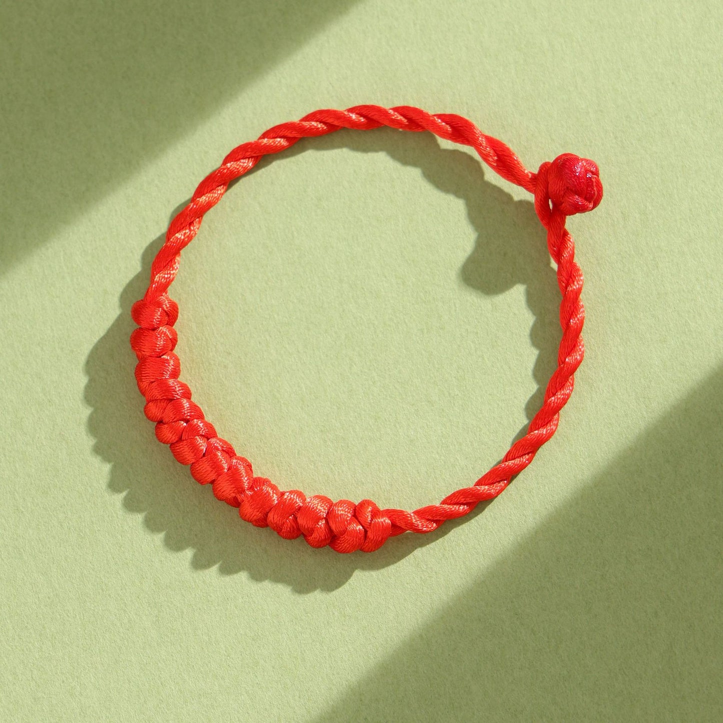 Woven Three Knotted Charm Braided Red Bracelets