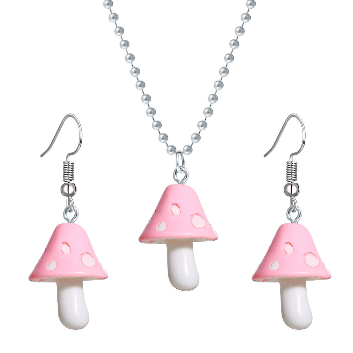 Three-dimensional Mushroom Stainless Steel Bead Chain Rings