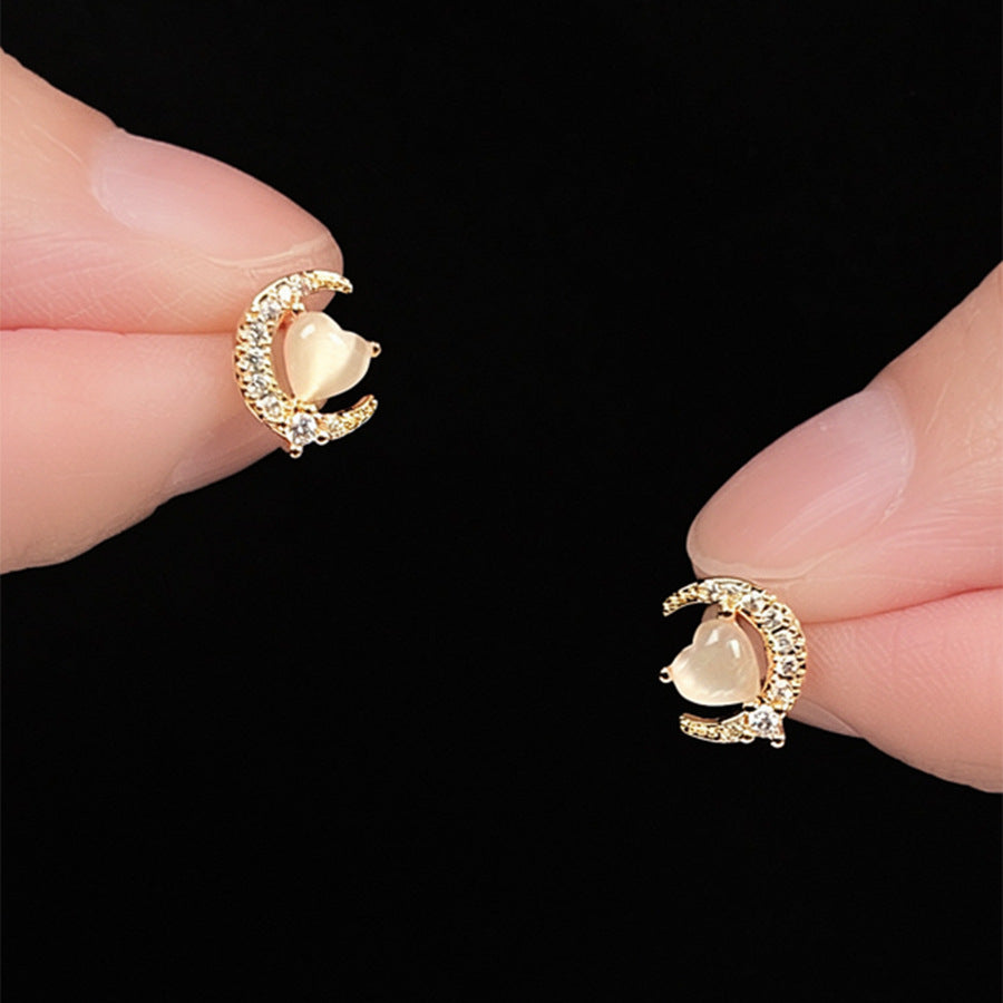Falling Heart Shining Opal Love Super Popular Rings