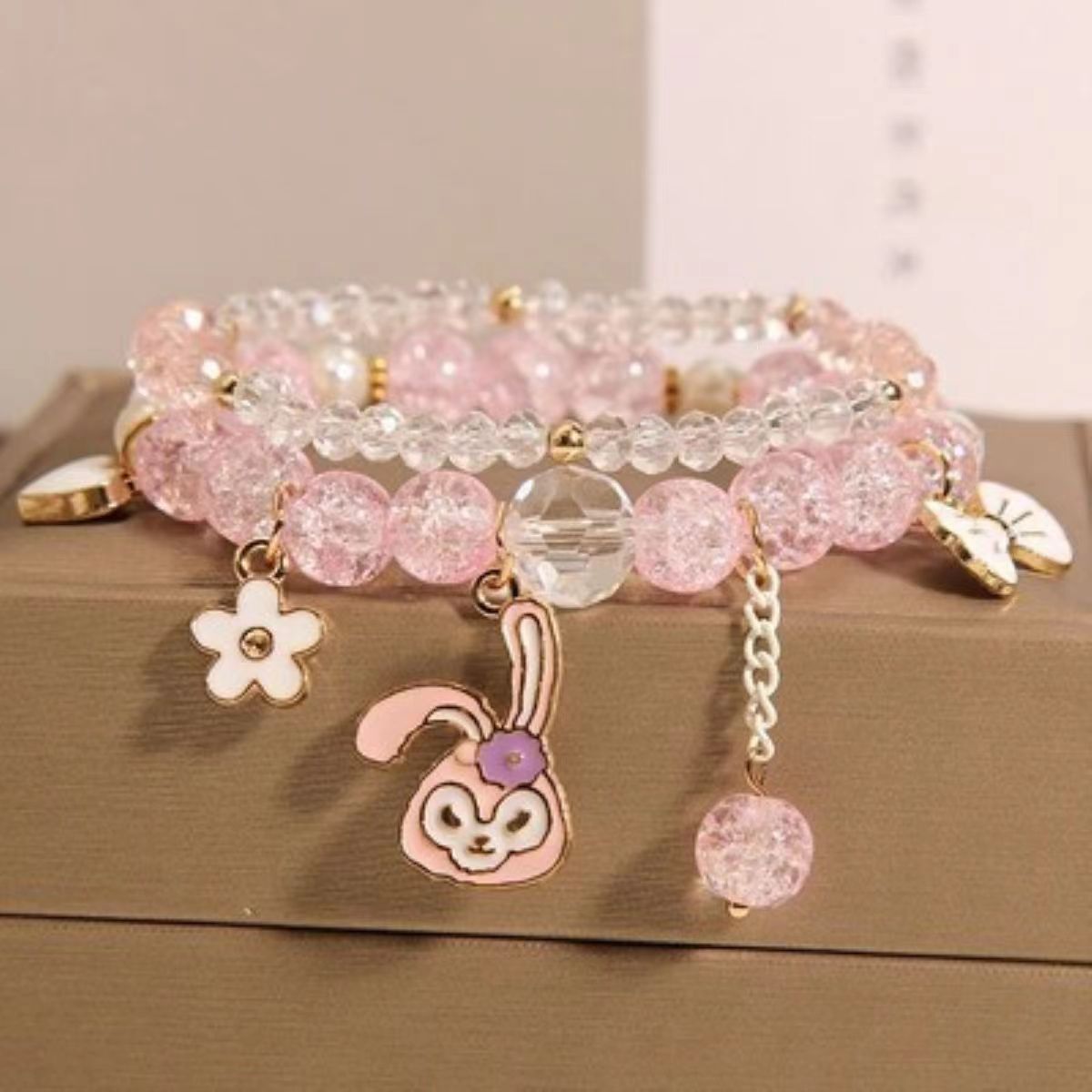 Women's Pearl Korean Super Cute Cartoon Beaded Bracelets