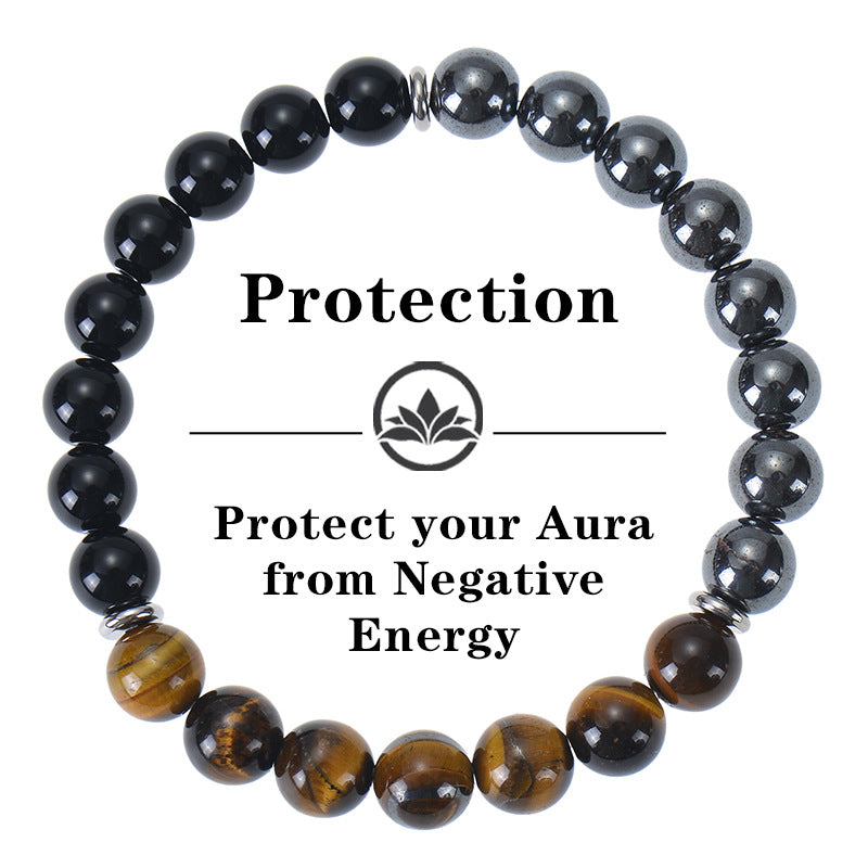 Natural Tigereye Obsidian Black Magnet Stone Bracelets