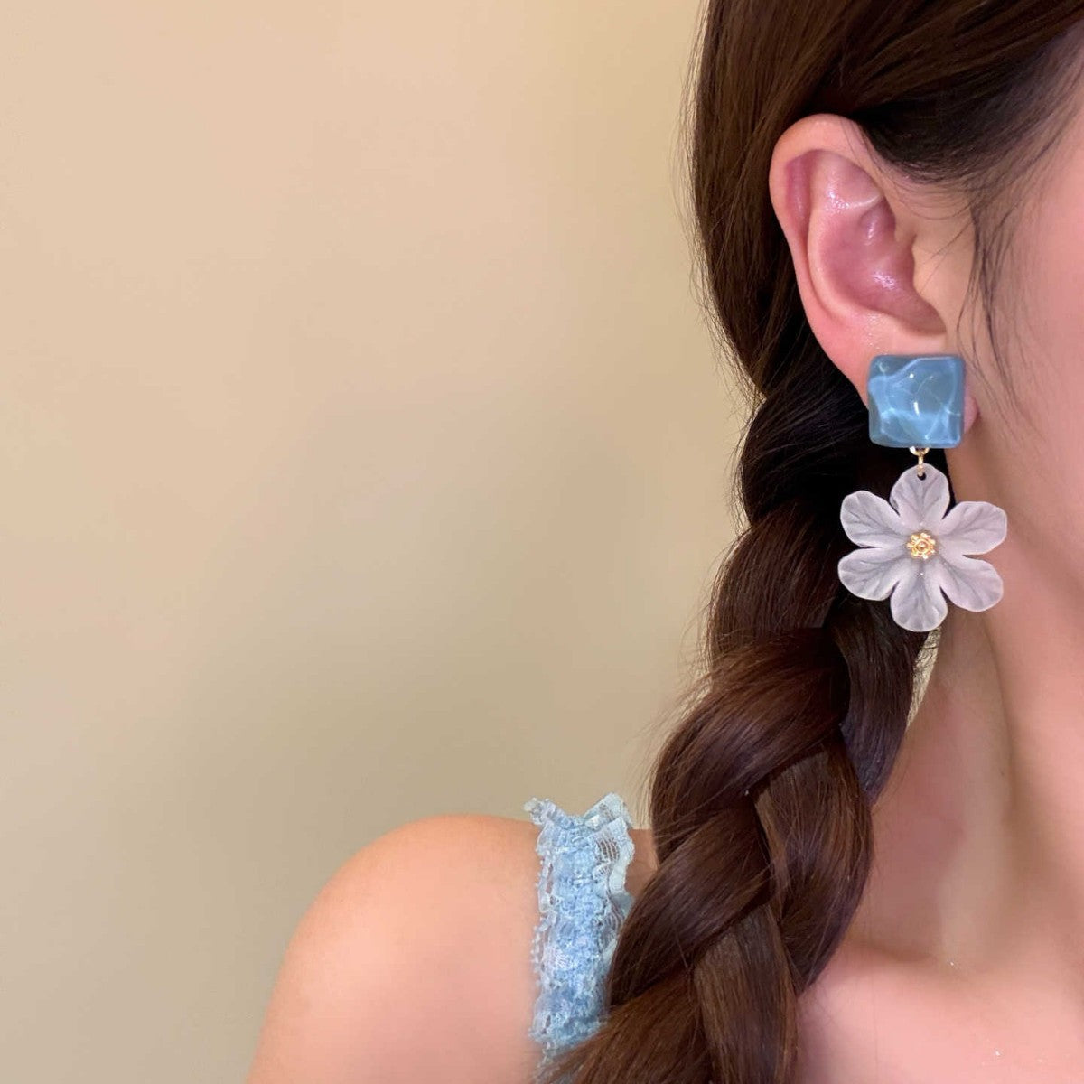 Women's Blocks Flower Vacation Super Fairy Sweet Earrings