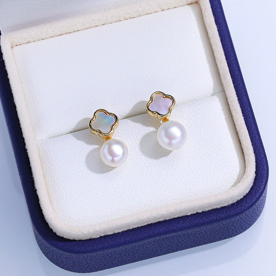 Freshwater Pearl Ear Sier Needle Light Luxury High-grade Fritillary Earrings