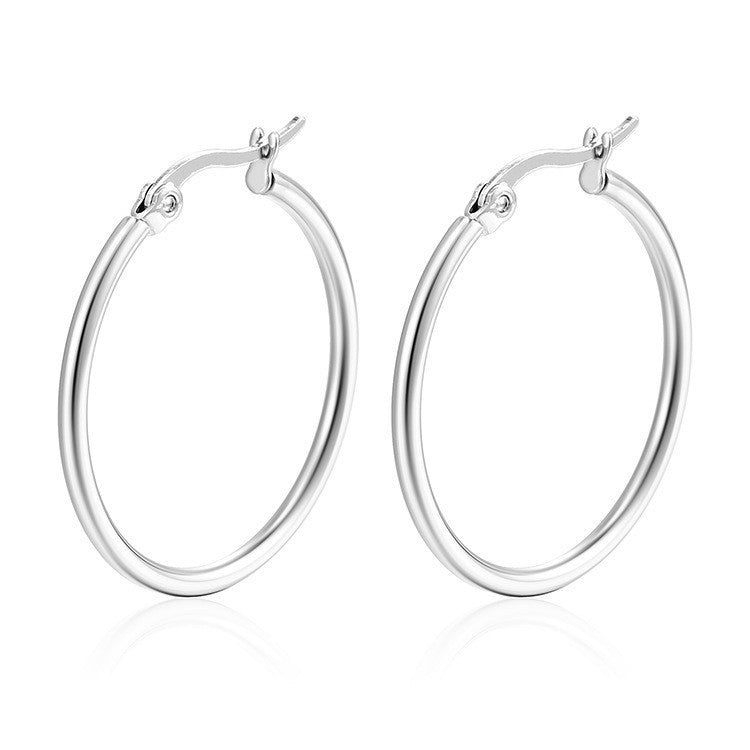 Titanium Color Retention Lasting Ear Clip Simplicity Rings