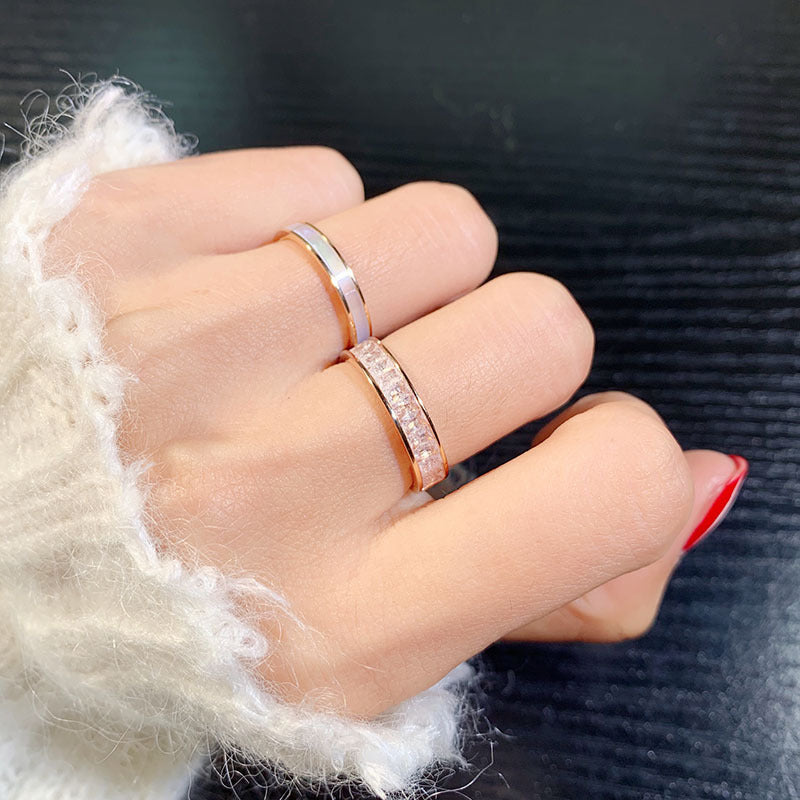 Mother Titanium Steel Rose Gold Plated Female Rings