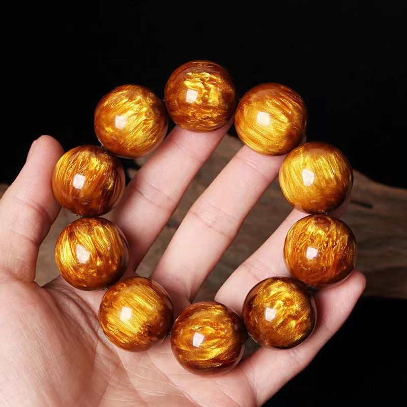 Gold Silk Sea Willow Buddha Beads National Bracelets