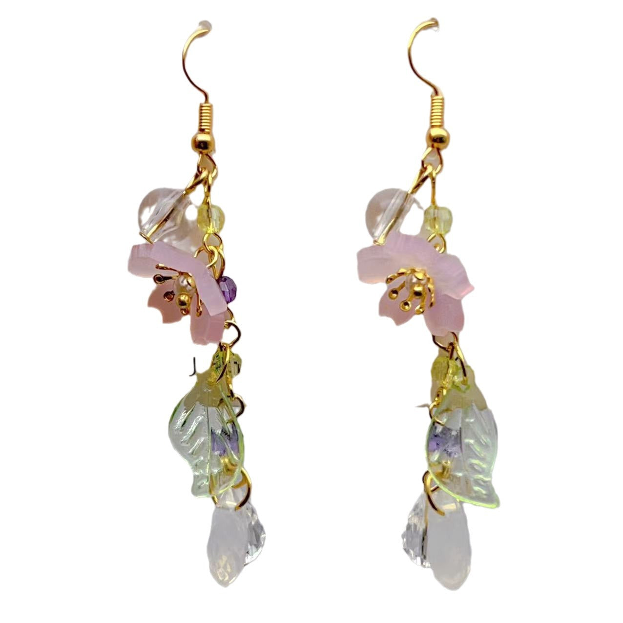 French Style Long Petals Leaves Retro Sweet Artistic Mori Sweep Ear Hook