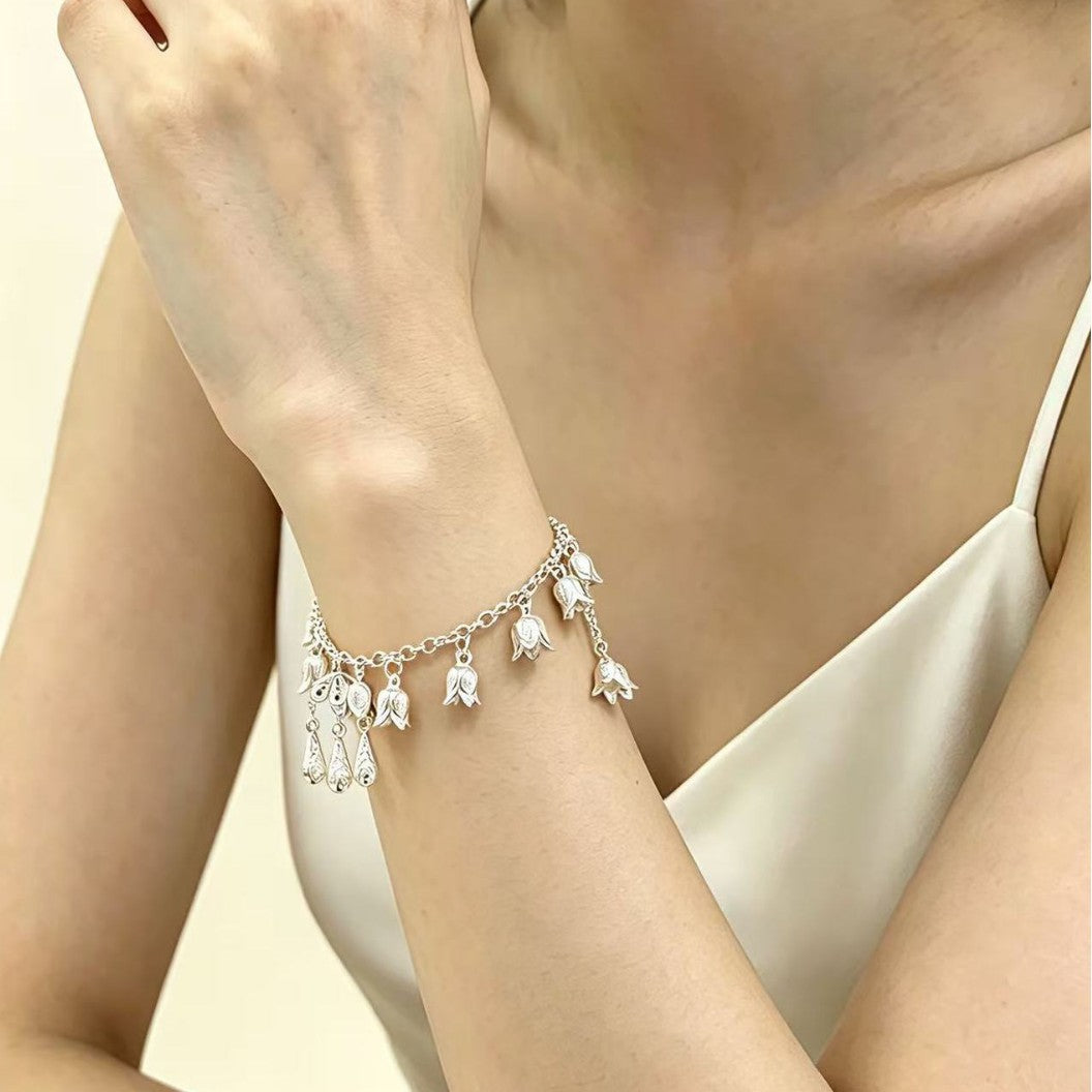 Flower Ancient High Sense Graceful Tassel Niche Bracelet