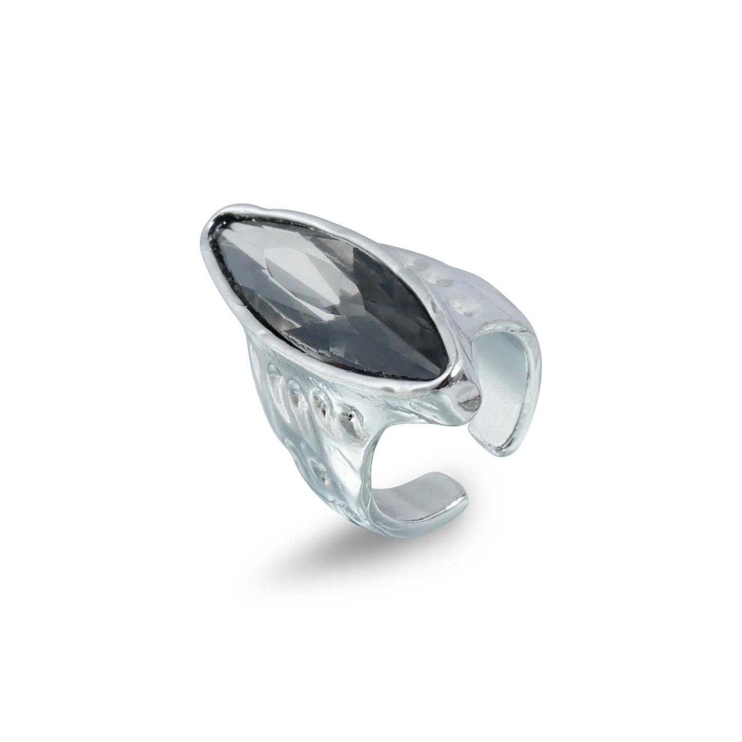 Cool Geometric Black Diamond Adjustable Female Personality Creative Opening Ring