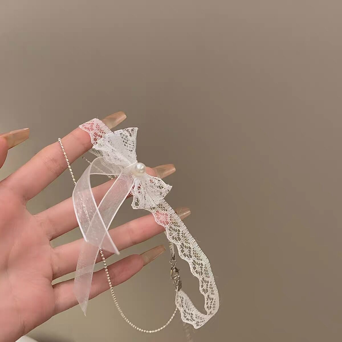 Bow White Lace Female Neckband High Sense Abstinence Collar