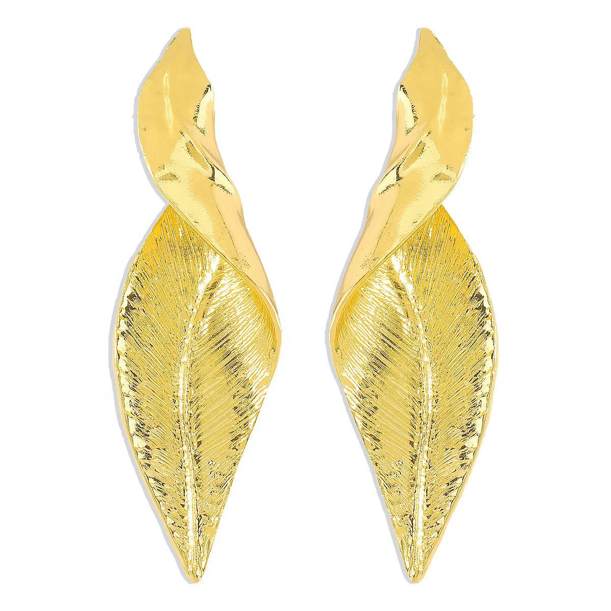 Cold Style Exaggerated Leaf-shaped Design Unique Earrings