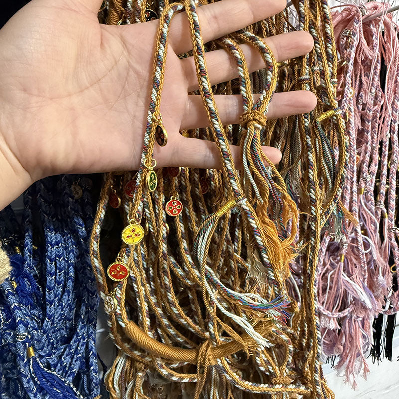 Style Tibet Beads Handmade Braided Rope Beeswax Amulet Bracelet