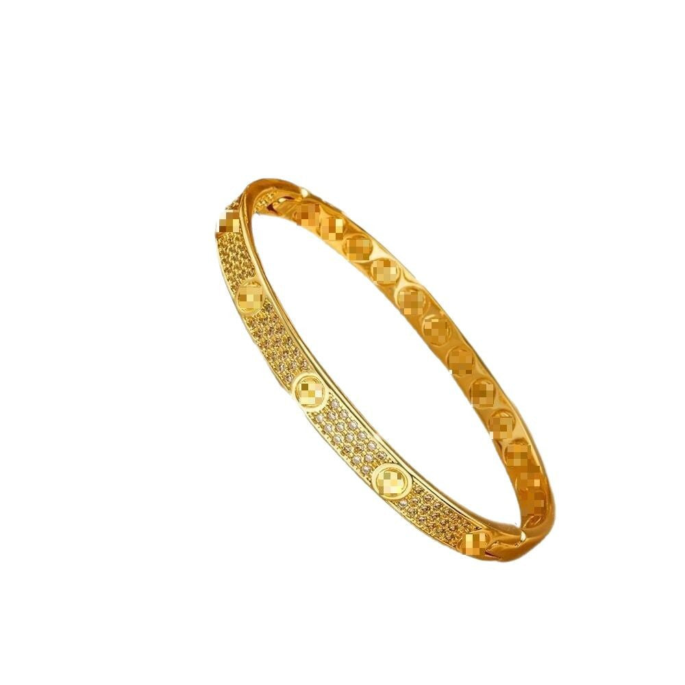 Women's Three-row Drill Starry Open-ended High Sense Affordable Luxury Bracelets