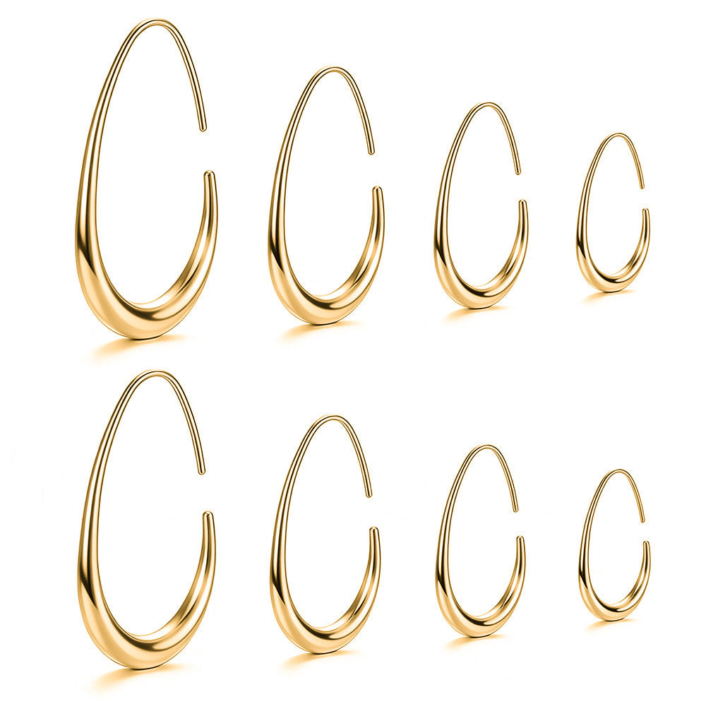 Stainless Steel Dropper Fashionable Personality Minimalism Ear Hook Titanium No Rings