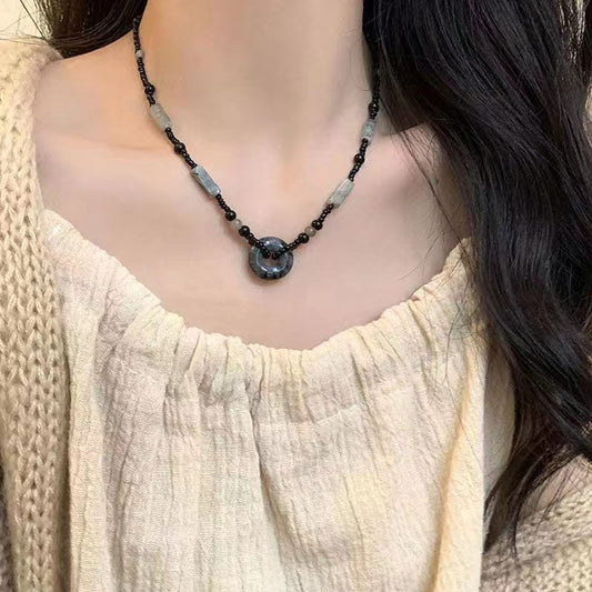 Women's Chinese Style Peace Buckle Niche Design Necklaces