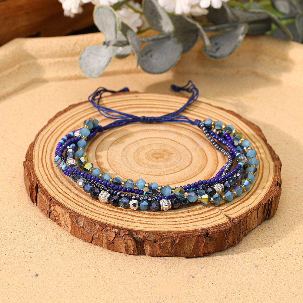 Women's Design Hand-woven Adjustable Bead Carrying Strap Bracelet