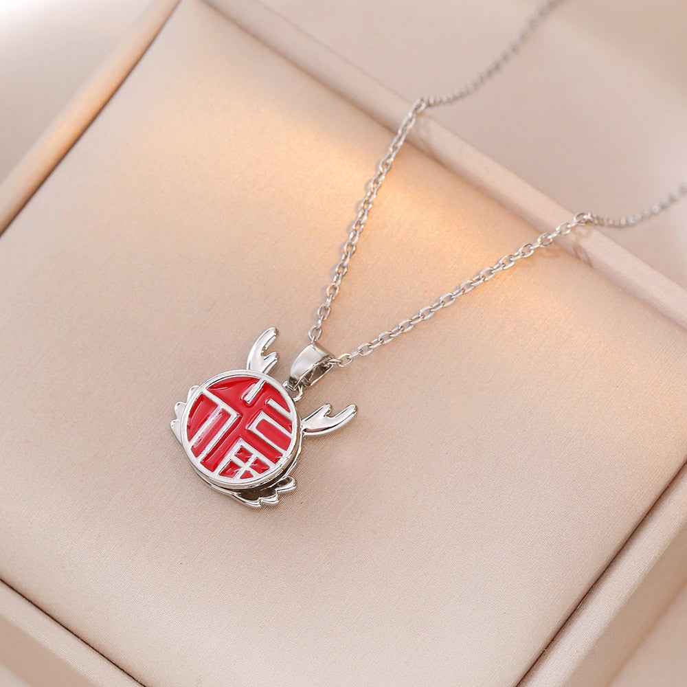 Women's Colorful Flower Titanium Steel Clavicle Chain Necklace