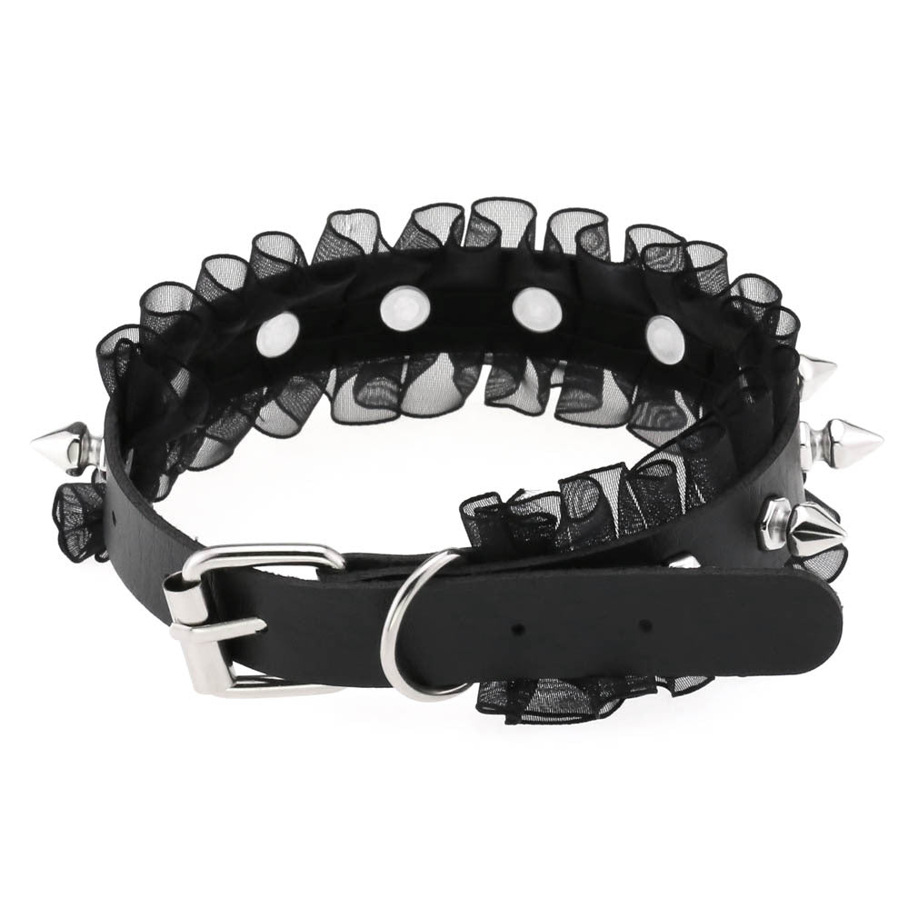 Punk Soft Lace Spike Rivet Neckband Sexy Elegant Collar